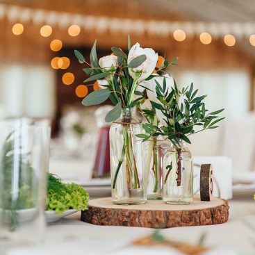 table set for wedding or another catered event dinner ceremony